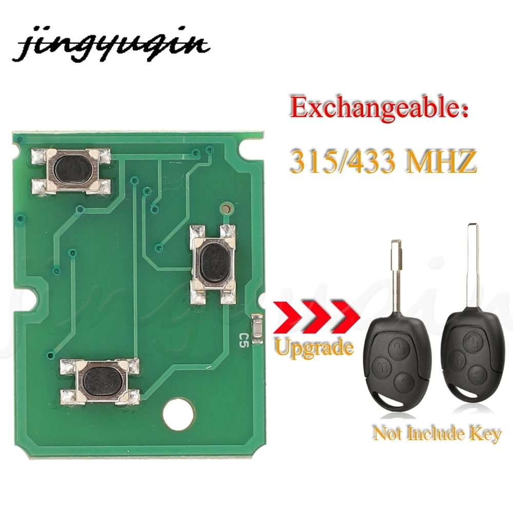 Car Remote Key 3 Buttons Circuit Board Fob Exchangeable 315MHZ 433MHZ For Ford Focus 2 Fiesta Transit Mondeo 3