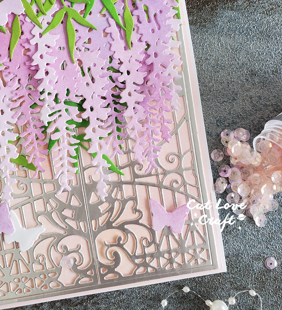 thumbnail image 2 of Wisteria Flower Cutting Dies For Card Making - Carbon Steel Die Cuts For Scrapbooking 2 of 13