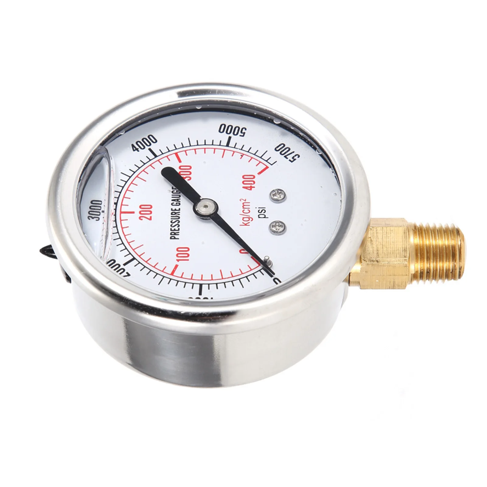 Fuel Pressure Gauge 0‑5700PSI Liquid Filled Pressure Gauge Hydraulic Liquid Filled Fuel 0‑5700 PSI US Thread