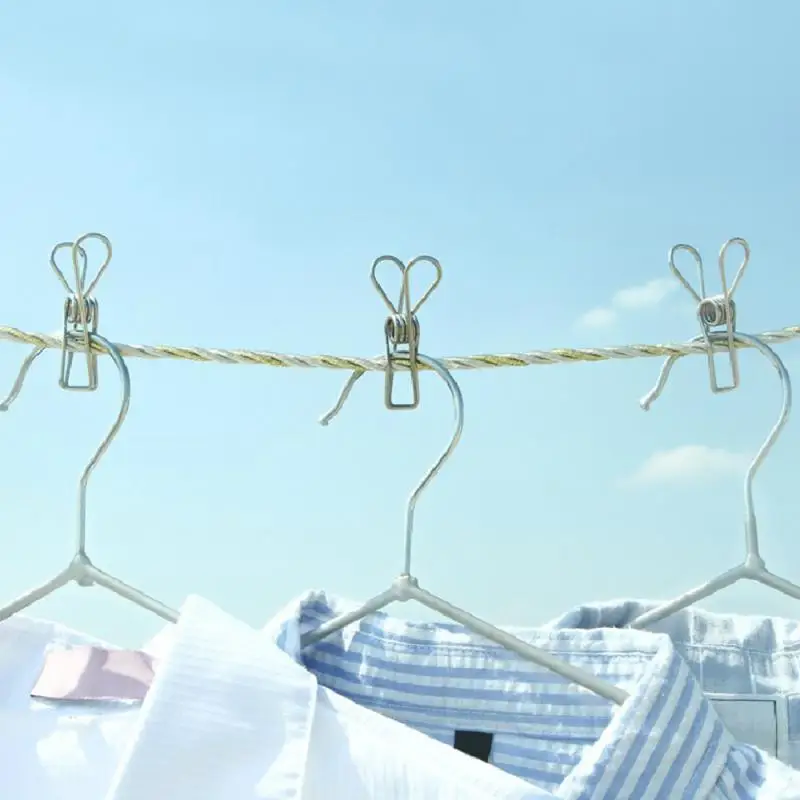 가정용 다기능 스테인레스 철사 의류 클립, 실용적인 로프 바늘 클립, 가족 욕실 액세서리, 20 개
