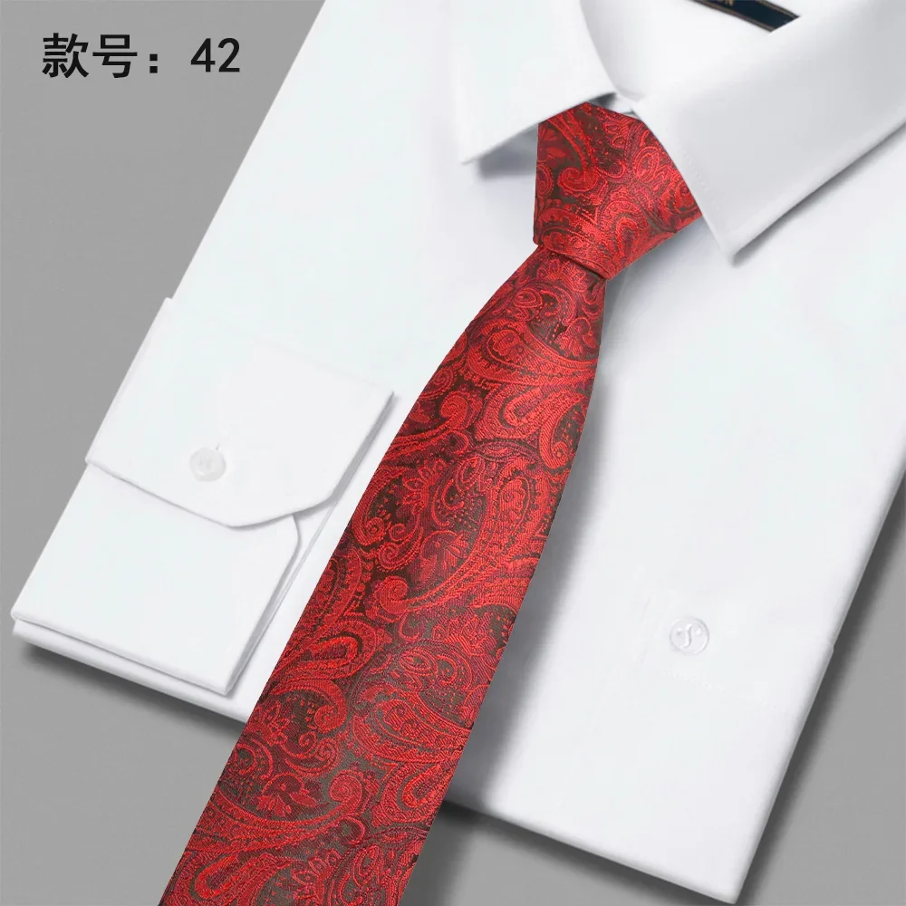 New Polyester Silk 6cm Tie Men Business Leisure Polyester Silk Business Casual Tie