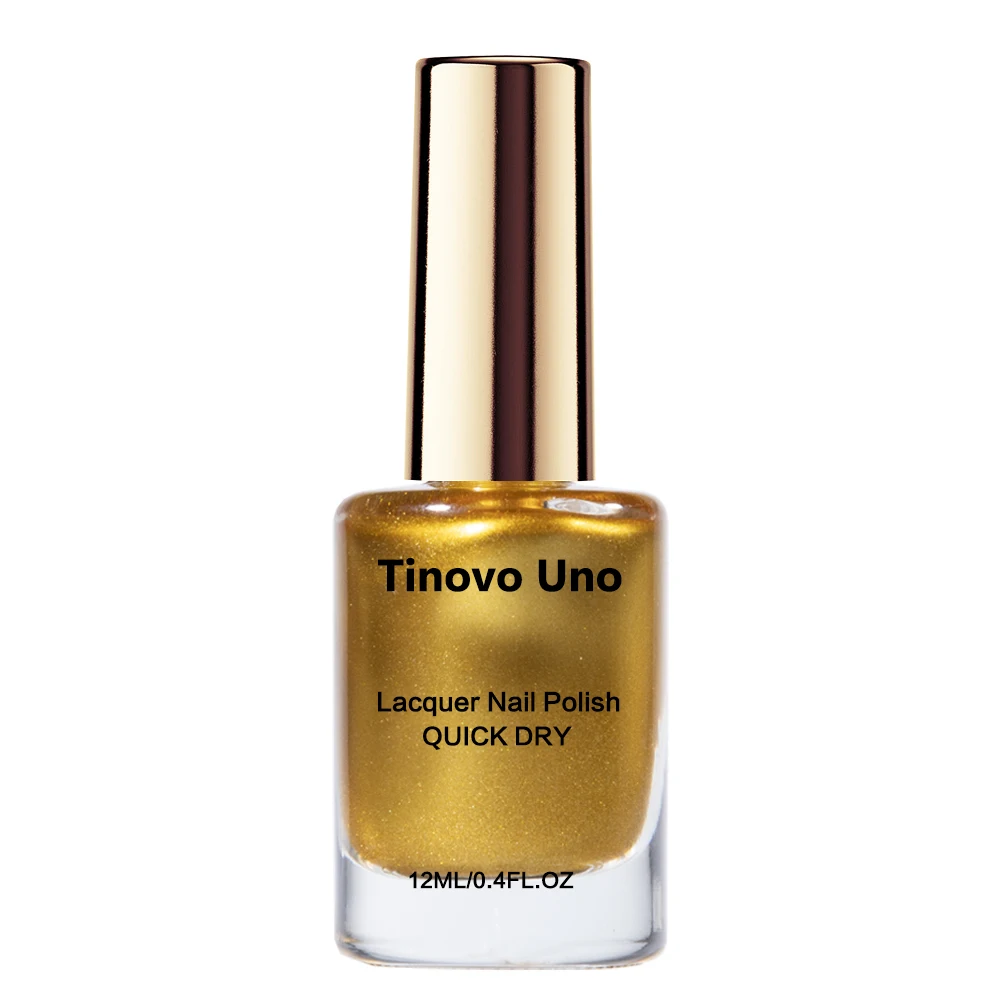 Nail polish nail strengthener Tinovo Uno Gold Mirror quick dry regular nail strengthener lacquer metallic painting varnish for manicure nails art