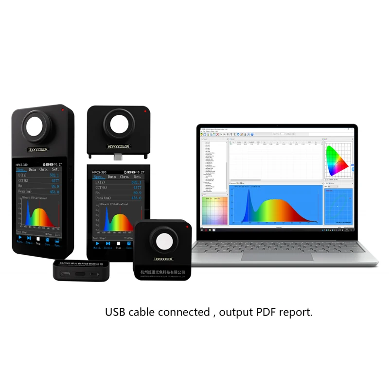 Bluetooth PAR Light PPFD Spectrometer HPCS310P HPCS330P light Spectrum meter lux CCT CRI tester for diy spectrometer,digital par meter