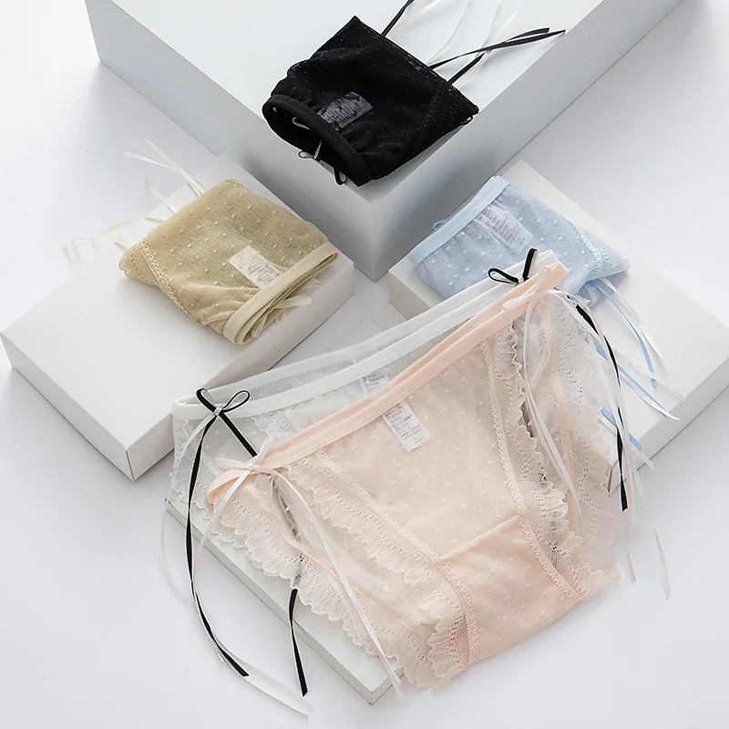 Young Girl Underwear 6pc/lot Lace Lovely Middle Waist Briefs Student