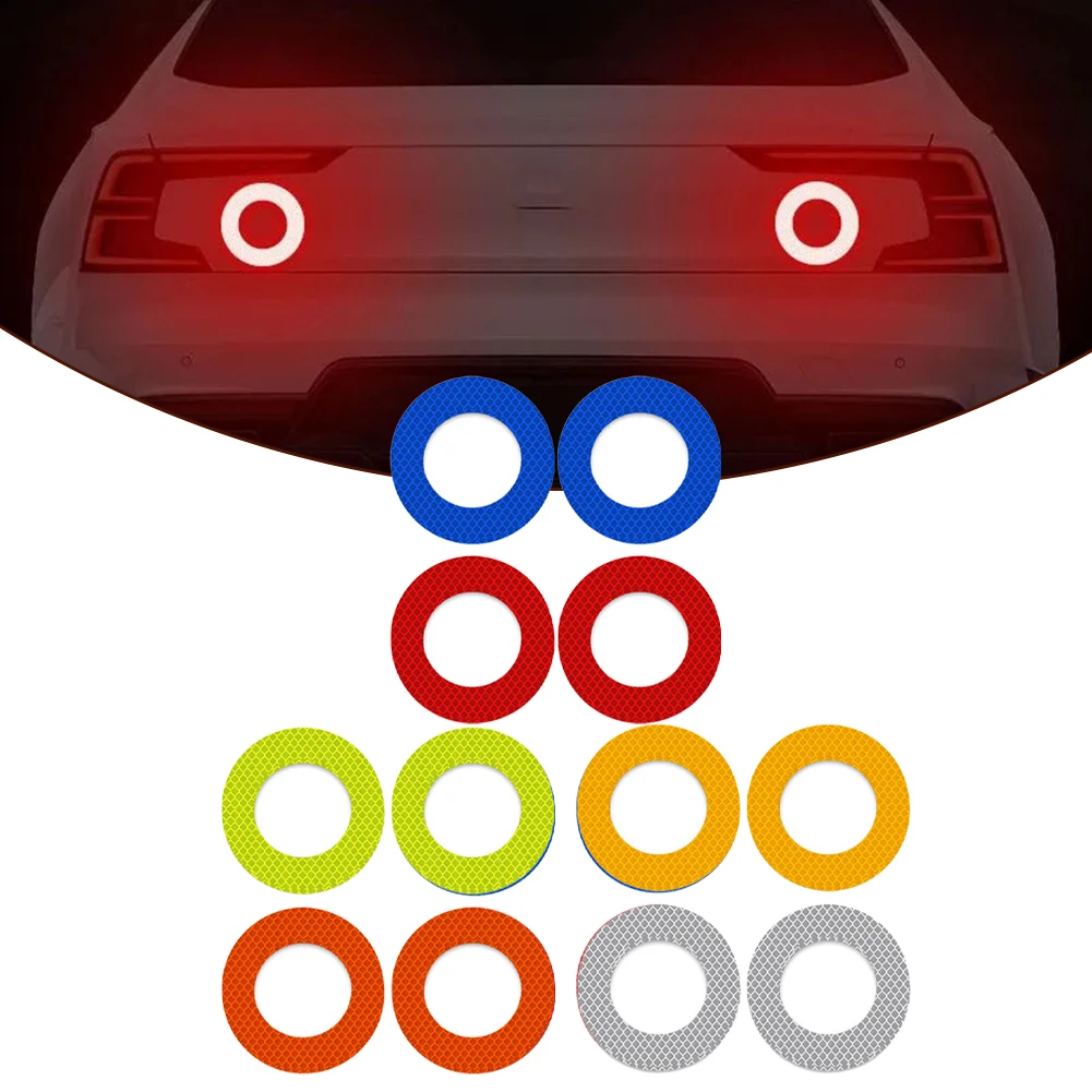 

2x PET Material Car Rear Bumper Reflective Stickers Safety Anti-scratch Stickers Car Exterior Reflective Stickers Accessories