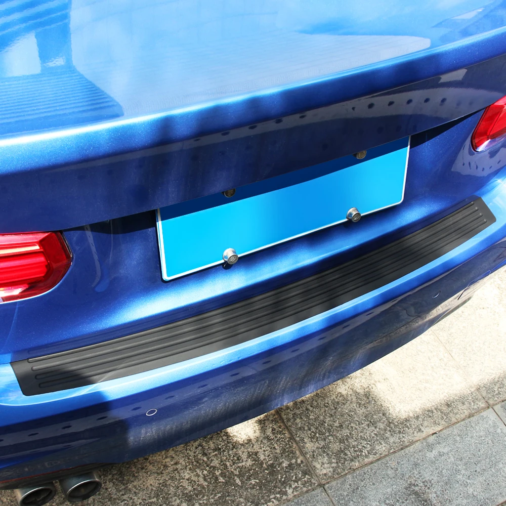 Car Trunk Door Sill Protector Universal 104*9cm 90*8cm Car Trunk Door Sill Plate Protector Rear Bumper Guard Rubber Mouldings Pad Trim Cover Strip Car Styling