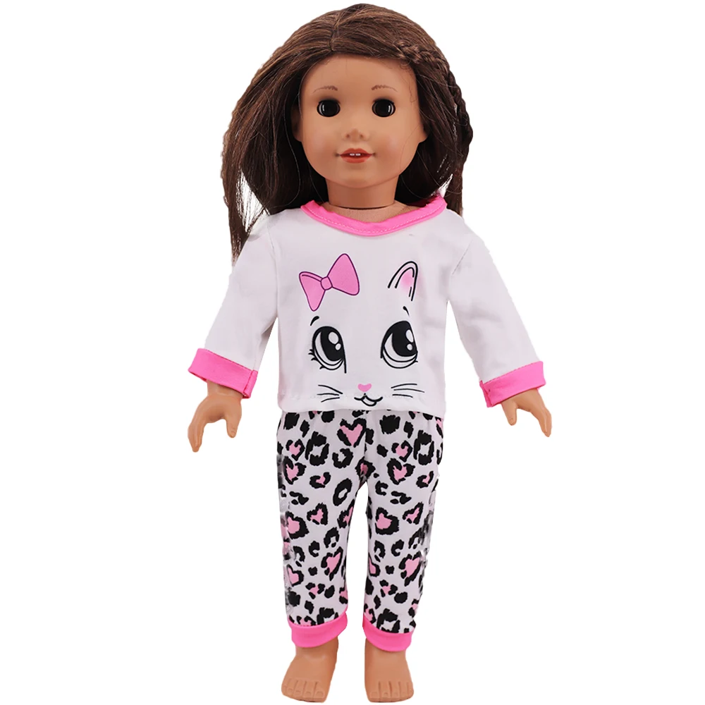 Kawaii Animal Pattern Doll Clothes Set For 43cm Born Baby Doll,18 Inch American Doll Girl's Toys,Birthday Christmas Gift 2