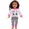 Kawaii Animal Pattern Doll Clothes Set For 43cm Born Baby Doll,18 Inch American Doll Girl's Toys,Birthday Christmas Gift 2