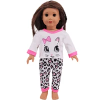 Kawaii Animal Pattern Doll Clothes Set For 43cm Born Baby Doll,18 Inch American Doll Girl's Toys,Birthday Christmas Gift 2