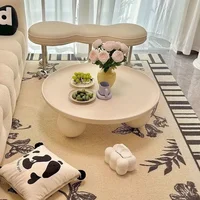 Combinaison nordique chambre Table basse Simple lumière luxe ménage crème nouveau salon rond moderne petit appartement 2