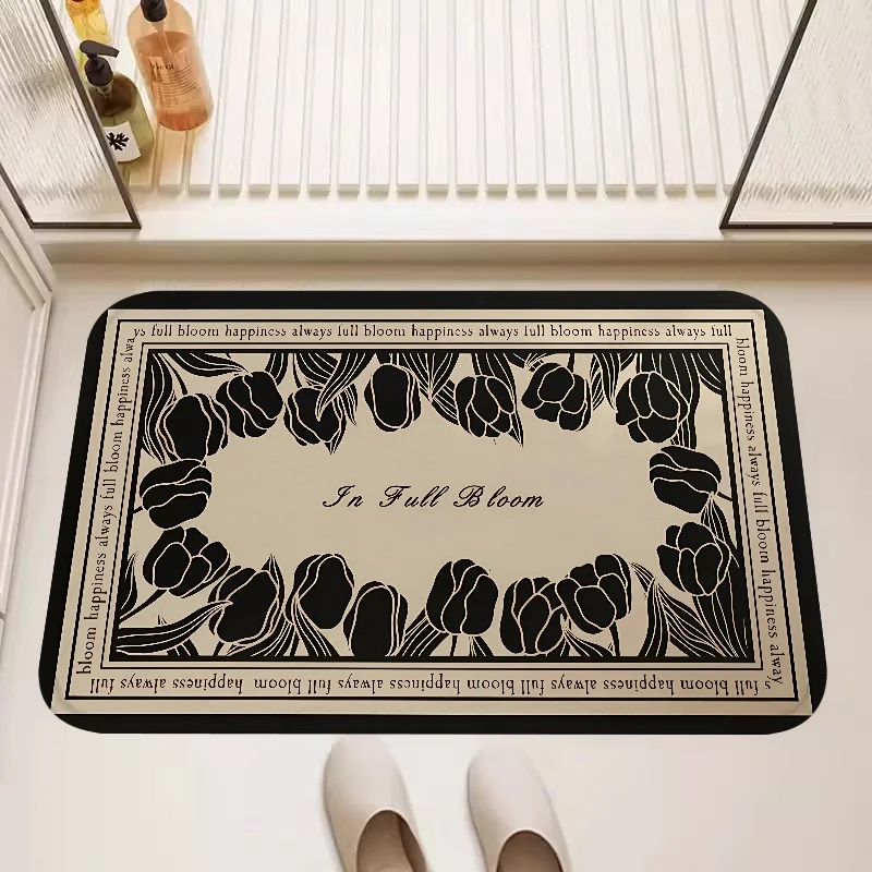 

Entrance Door Mat Vintage Flower Door Mat Doormat Carpet Living Room Home Lounge Rug For Kitchen Bath the Bathroom Bedroom Rugs