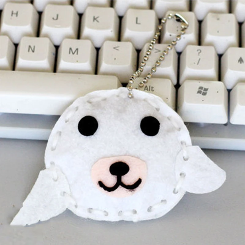 Craft toys 10Pcs/lot handmade non-woven fabric DIY pink bag keychain ornaments for children