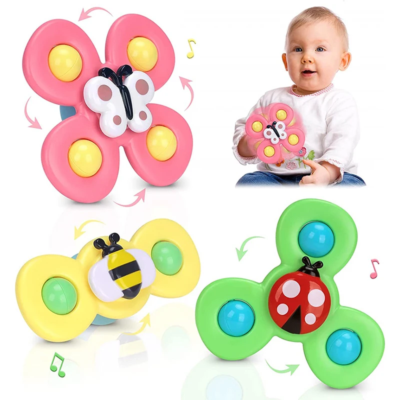 Hooku 3 Pcs Suction Cup Spinner Toys, Baby Fidget Spinner Toy, Spinning  Toys for Toddlers 1