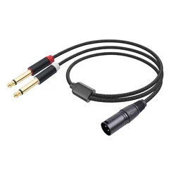 Dual 1/4 Inch to XLR Male Y Splitter Cable - Microphone Audio Converter Adapter (3Meter)