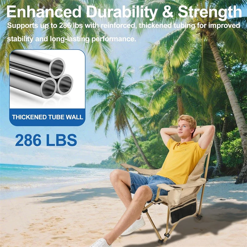 Adjustable 4-Position Camping Chair with Footrest 5