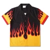 Dark Icon Flame Printed Men's Shirts Button Down Vintage Summer Street Shirts for Man Holiday Beach Shirts Hip Hop Man Clothing 2