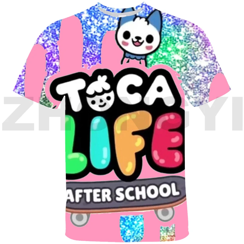 

3D Anime Children Game Toca Boca Life World Game T Shirt Kids Oversized Streetwear Toca Life World Tshirt Tops Tee Teenager 2021