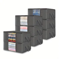 35L Fabric Storage Bags with Clear Viewing Windows - Quilted, Foldable Organizer Boxes for Clothes, Blankets & Bedding 1