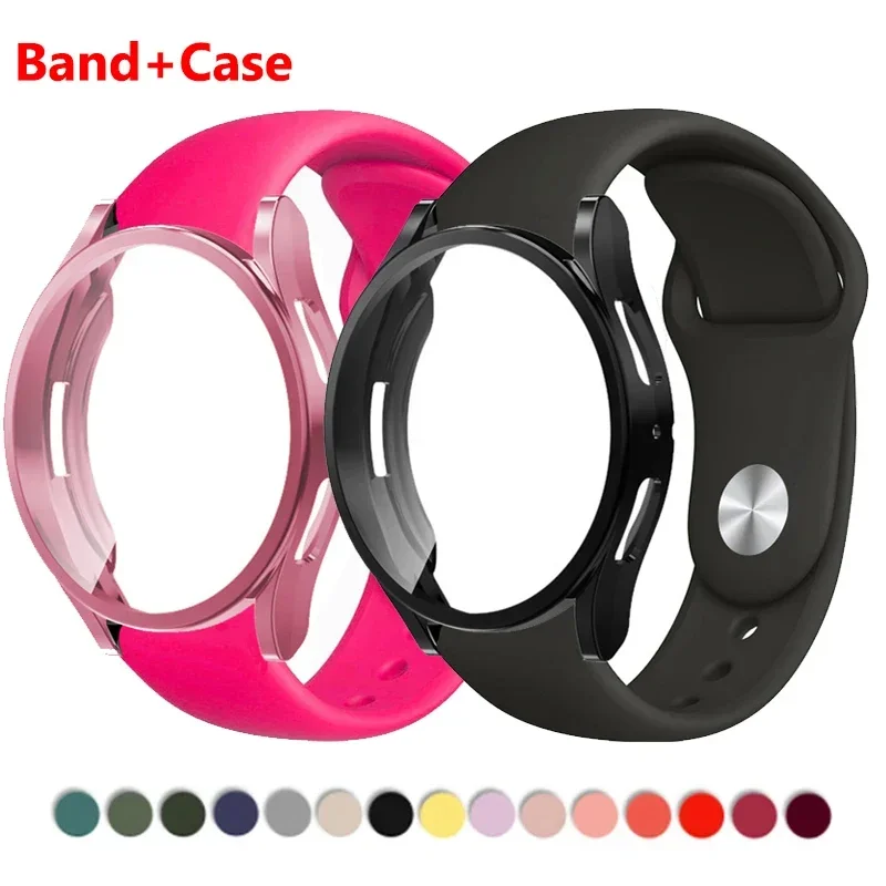 2-in-1 Silicone Watchband with Protective Case and Strap