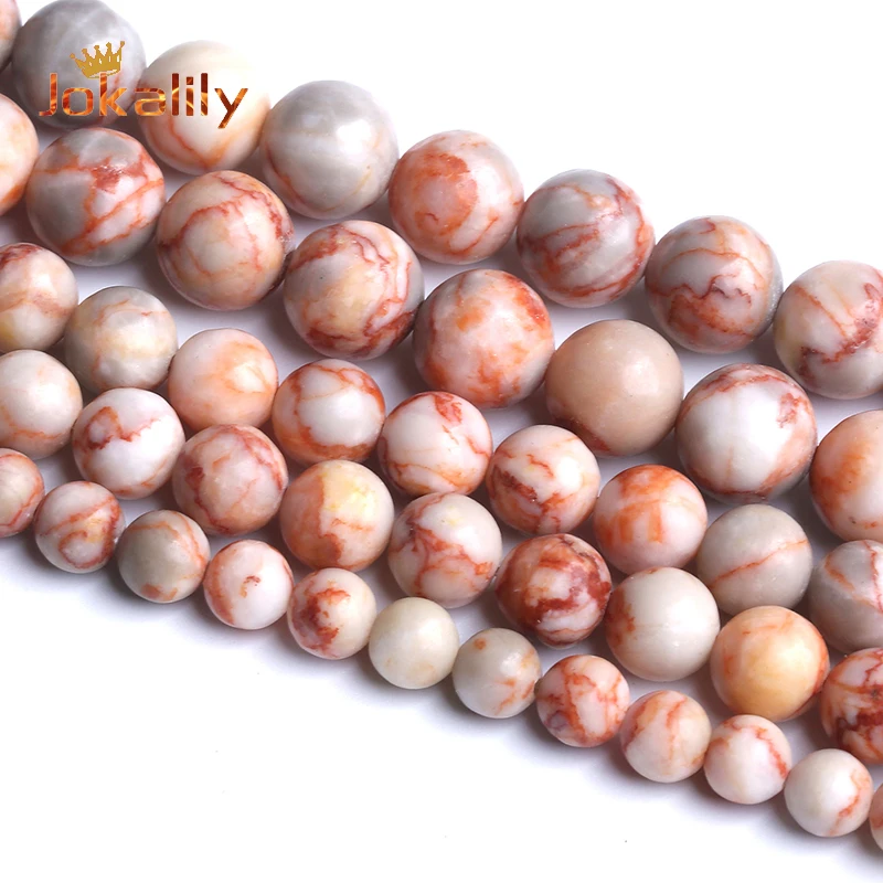 

Natural Red Crazy Agates Stone Beads For Jewelry Making Round Loose Spacer Beads DIY Bracelet Necklaces 4 6 8 10 12mm 15''strand
