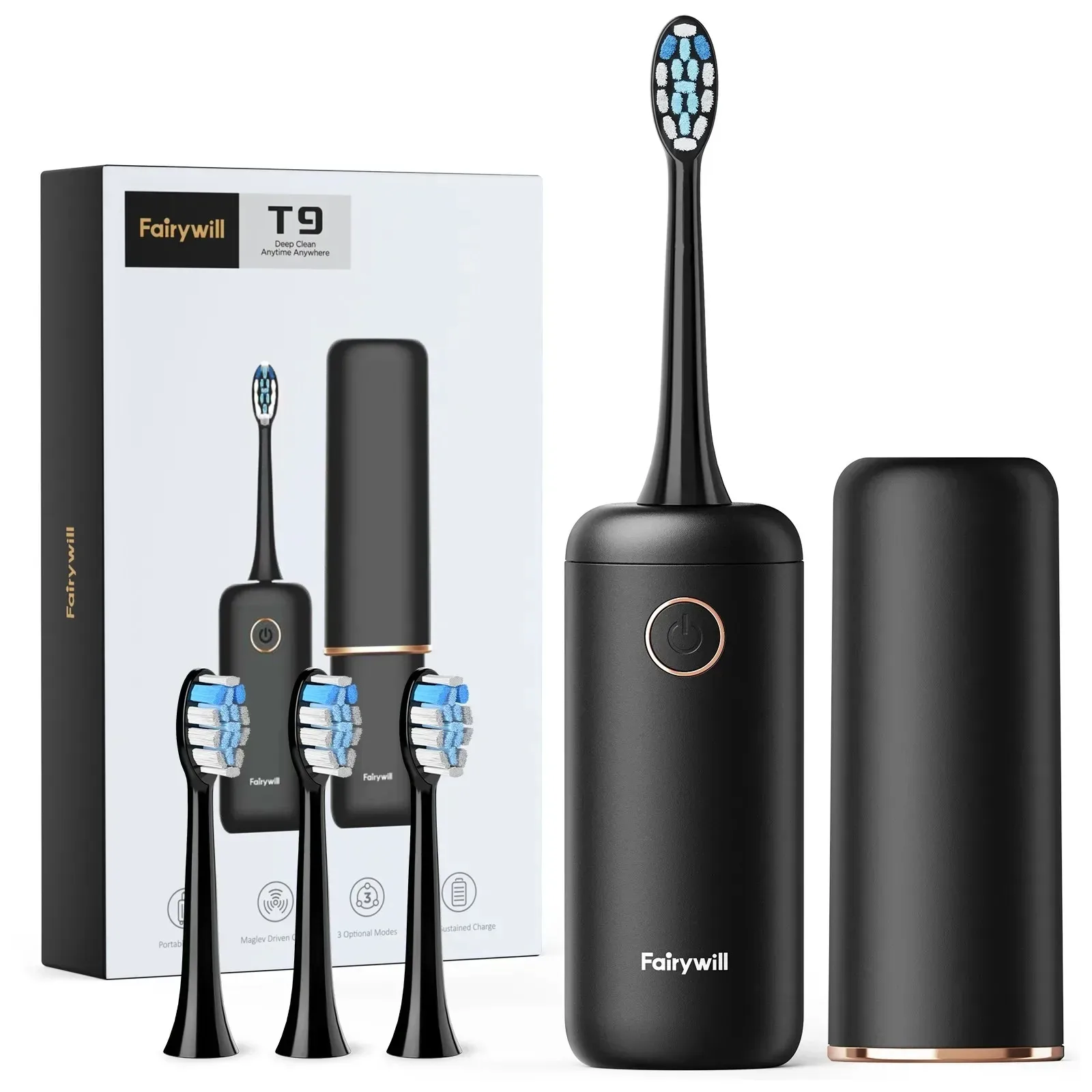 Fairywill P11 T9 P80 Electric Toothbrush Heads Compatible with Fairywill P11 T9 P80 Electric Toothbrush，4/8/16pcs 4