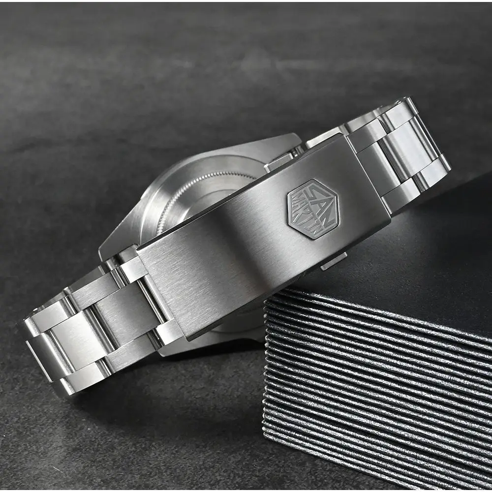 San Martin 16mm New Fly Micro Adjust Clasp Solid 316L Stainless Steel Folding For 3-Link Watch Bracelet Buckle Quality BK1642