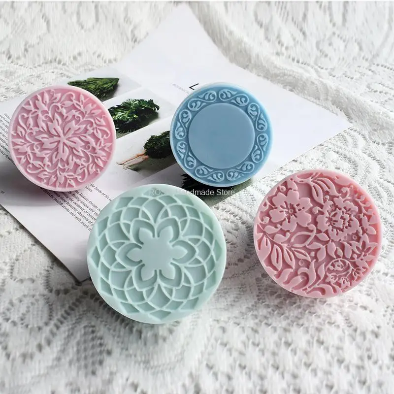 3D Handmade Silicone Soap Molds 4 Flower Types Bar Making Mould Tools Handmade DIY Circular Shape Soaps Resin Craft silicone mold soap molds