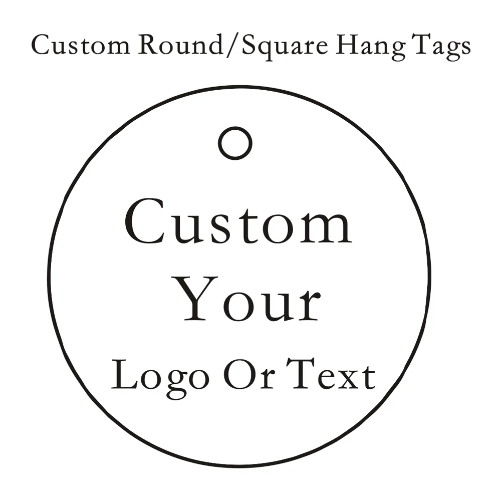 Round or Square Hang Tags Clothing Brand Fashion Label Accessories Free design Various Sizes and Styles