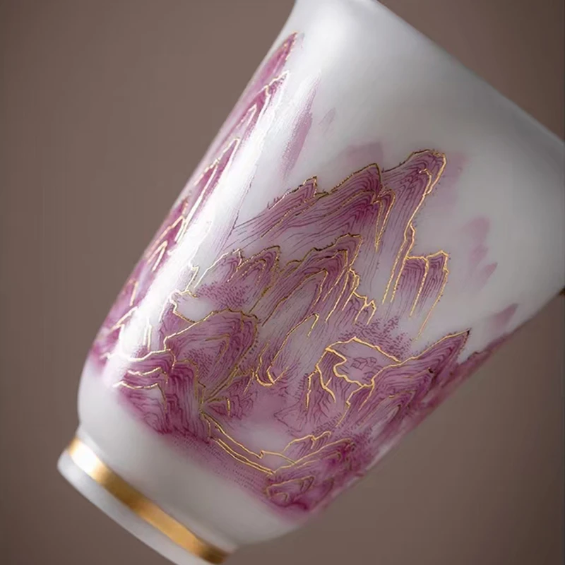 Beautiful Jingdezhen Vintage Chinese Aesthetic Porcelain Unusual Ceramic Glaze Hand Made Cup Tea Accessories For Oolong Puer