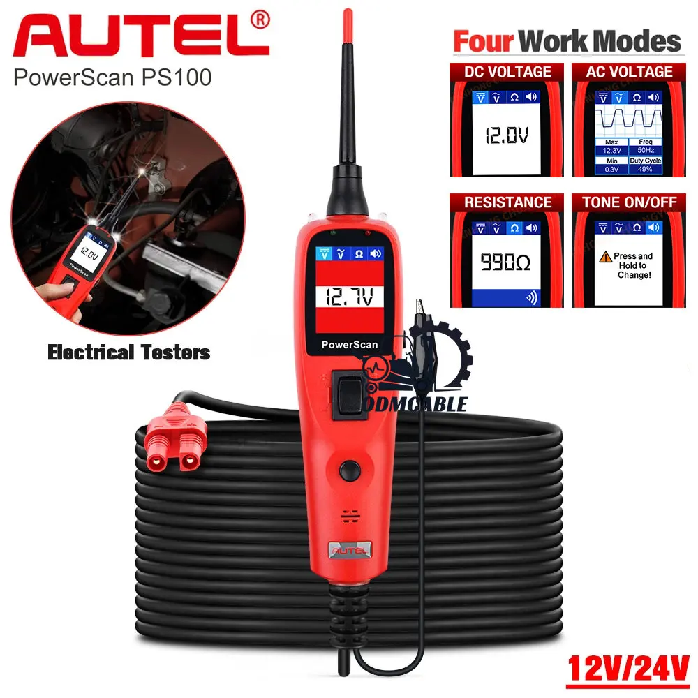 

Autel Powerscan PS100 автомобильный диагностический Автомобильный сканер 12 В 24 в цепь Тестер Система Электрический тестовый зонд комплект Автомобильный инструмент для ремонта