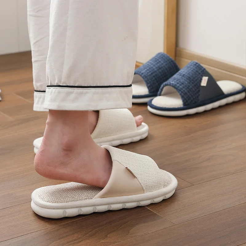 Breathable Open Toe Slippers - Non-Slip Indoor Slides for Men and Women
