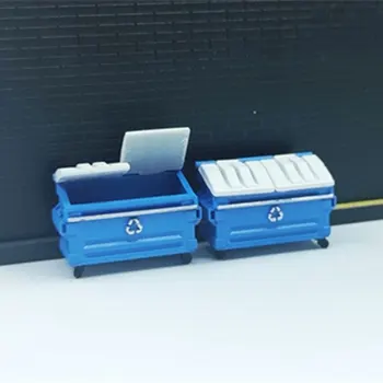 1/87 HO Scale Street Trash Can Model DIY Sand Table Scene Layout City Building Train Model Accessories Miniature Collection