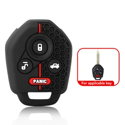 Premium 3 - Button Silicone Car Key Case Cover (Black)