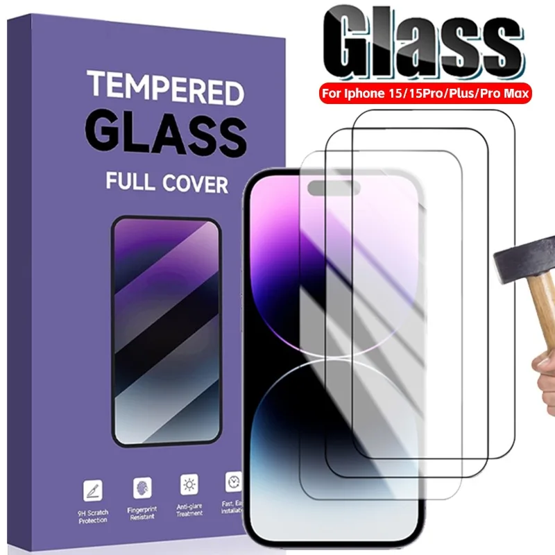 

1-5Pcs Tempered Films for IPhone 15 Pro Max 15 Plus Screen Protector Films HD Transparent Protective Films for IPhone15 Series
