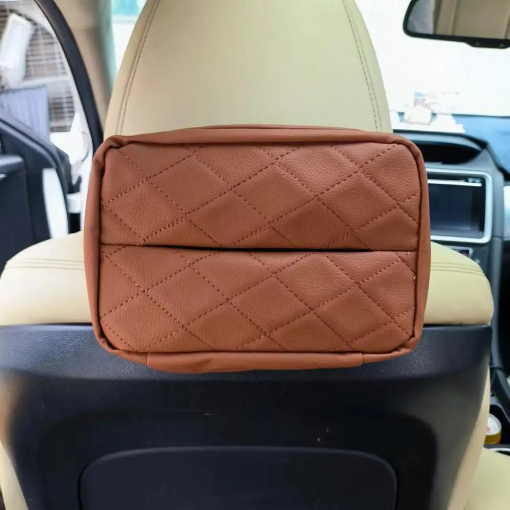 

Automotive Tissue Case Universal Car Tissue Holder Stylish Faux Leather Armrest Headrest amp Box Mount with Waterproof Capacity