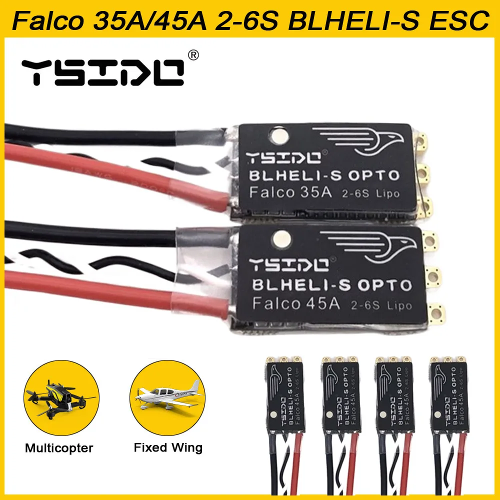 YSIDO Falco 브러시리스 전자 컨트롤러, 드론용 LED 조명 지지대, DSHOT125, 300/600, 35A, 45A, BLHeli_S ESC 2-6S Lipo