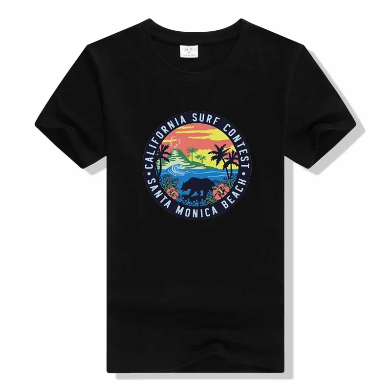 

Punk skull coconut tree beach landscape heat t shirt Summer T-shirt fashion printing tees Short Sleeves cotton T-shirts
