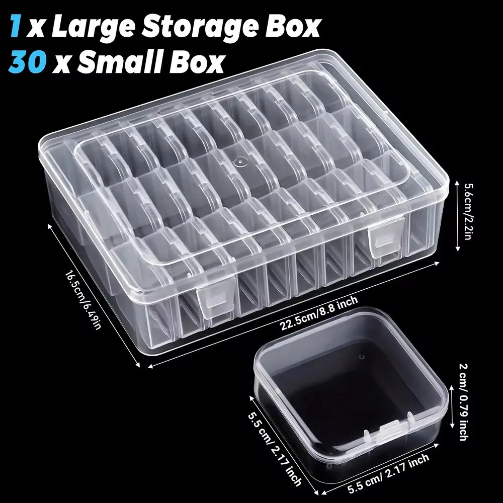DIY Diamond Painting Embroidery Storage Box 30/15/14Grids Art Embroidery Accessories Beads Display Sorting Box Storage Container