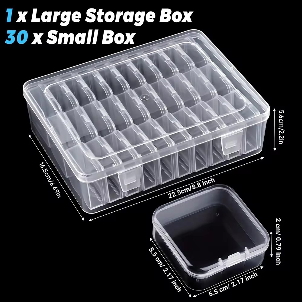 DIY Diamond Painting Embroidery Storage Box 30/15/14Grids Art Embroidery Accessories Beads Display Sorting Box Storage Container