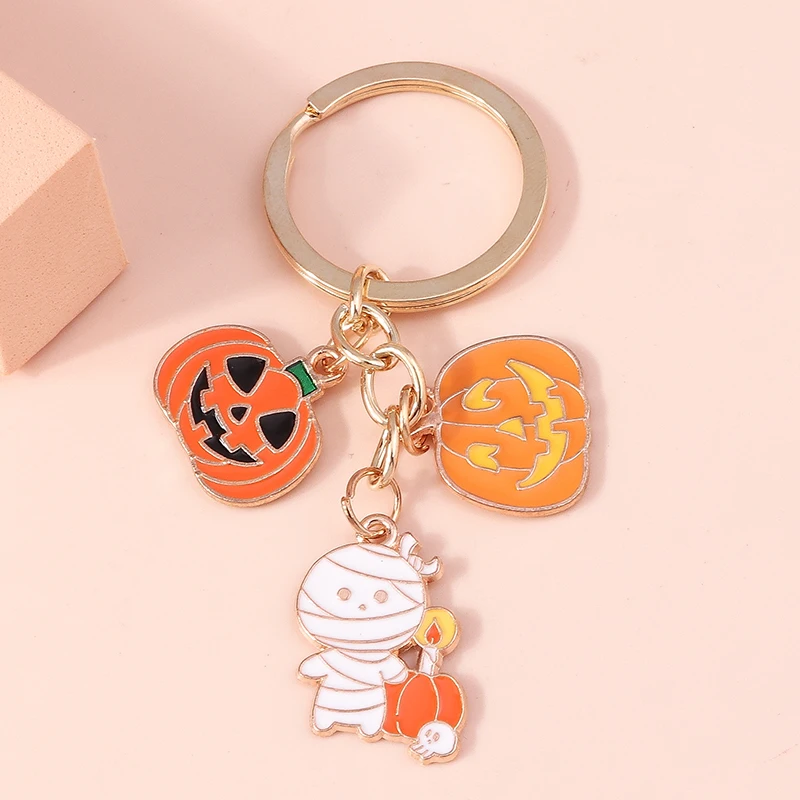 Gold Haunted House Charms 2023 Halloween Charms for Keychains Gold Keychain  Charms Set of 5 Spooky Halloween Pendants 