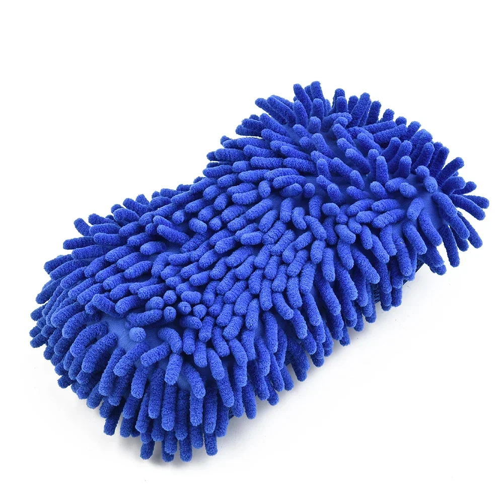1pcs Car Wash Glove Microfiber Chenille Car Wash Sponge Care Washing Detailing Brush Pad Multifunction Cleaning Tool 6