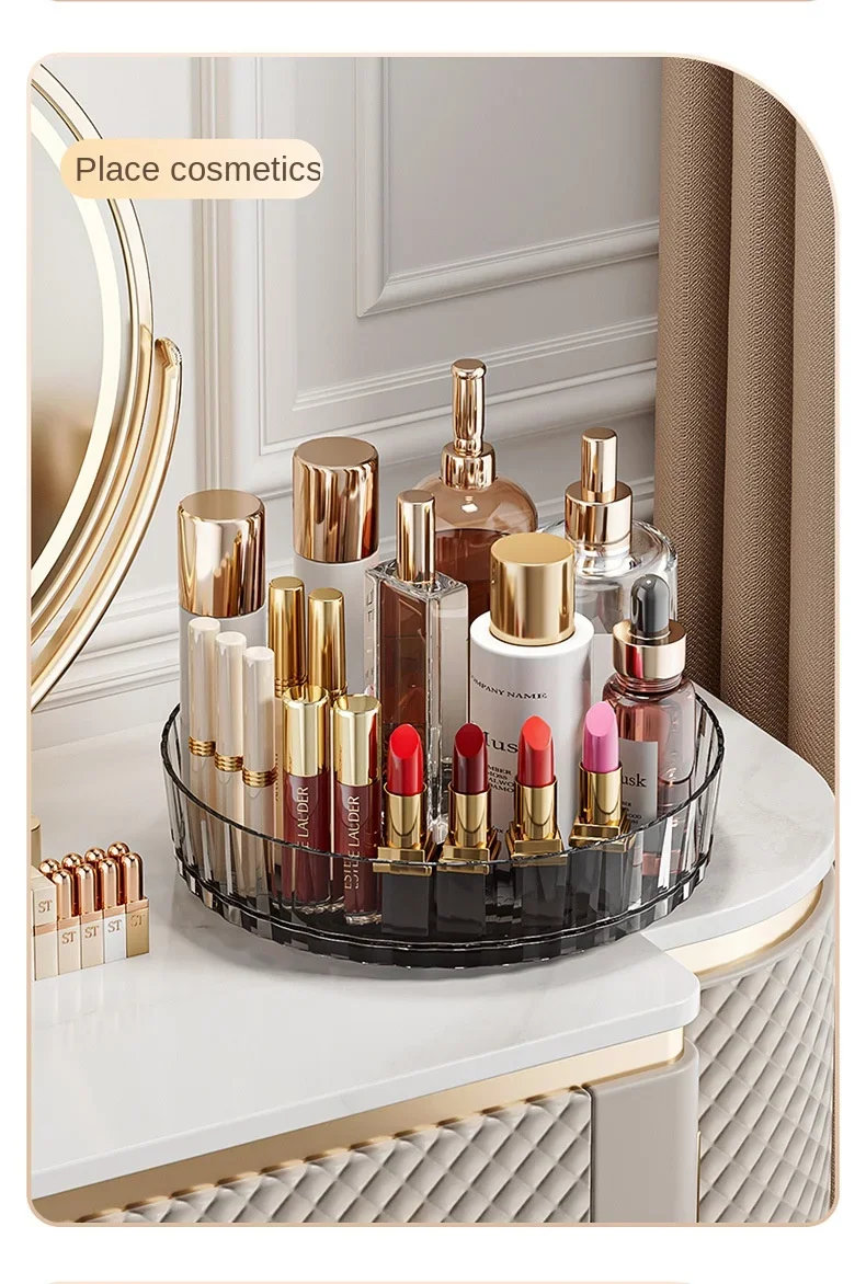 360 Rotating Seasoning Storage Tray Multifunction Pantry Cabinet Turntable For Cosmetics Bathroom Storage Box Kitchen Organizer