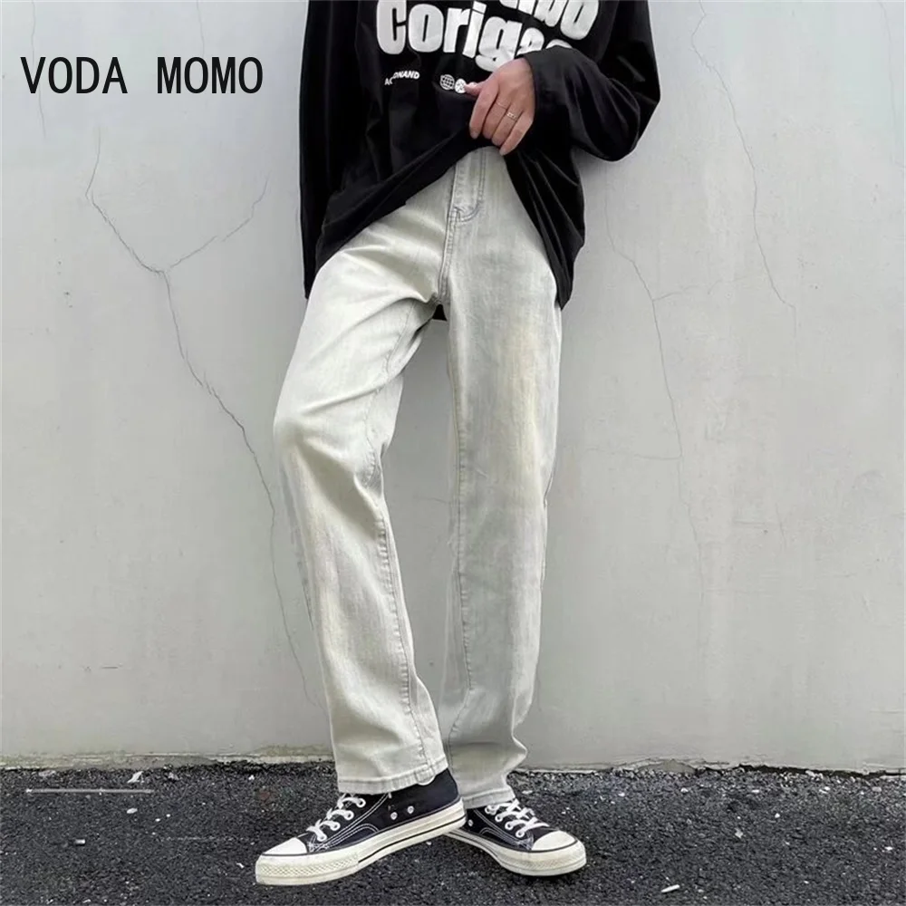 Men Spring Straight Trousers Baggy Lightweight Trousers Stretch Jeans Fashion Casual Men Jeans 2022 New Autumn Men Denim Pants