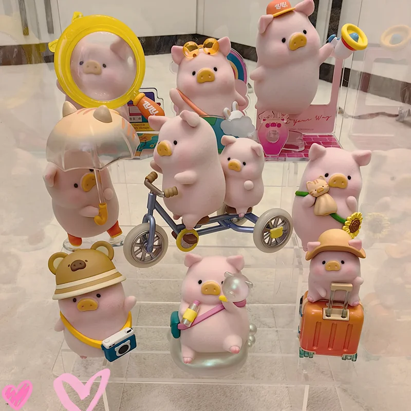 

Lulu Pig Blind Box Travel Series Cartoon Doll Surprise Guess Bag Kawaii Decoration Decorated Children's Toy Gift Send
