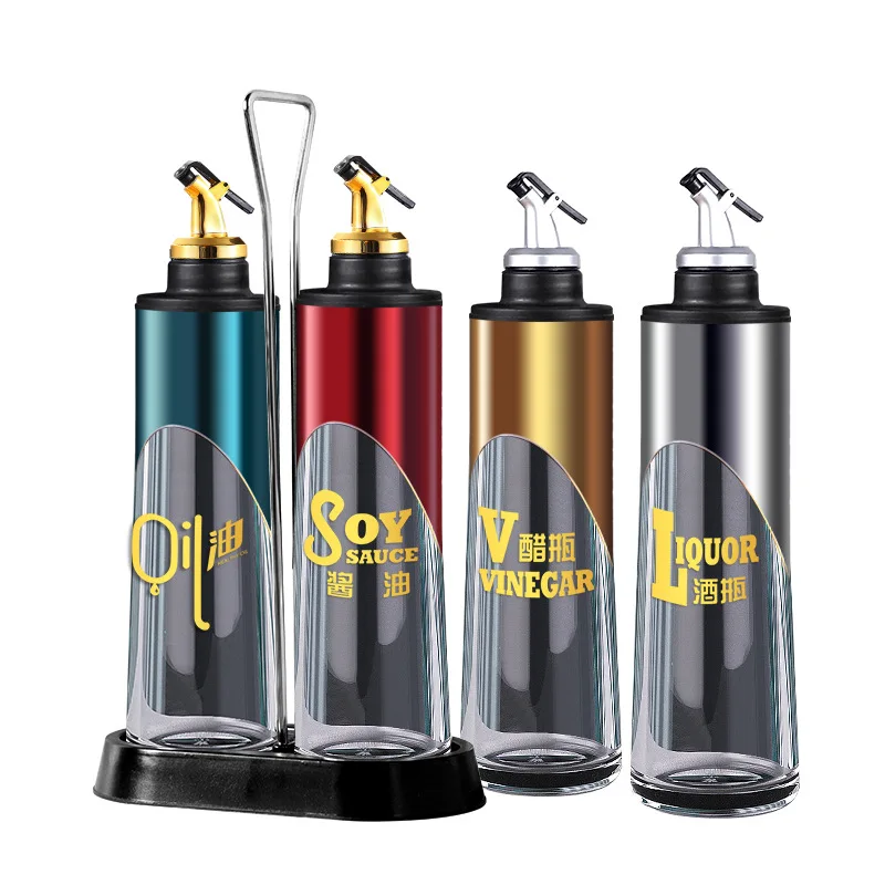 

[ 2PCS] Oil Bottle Cooking Seasoning Sauce Bottle Glass Storage Bottles for And Vinegar Creative Oil Dispenser Kitchen Accessory