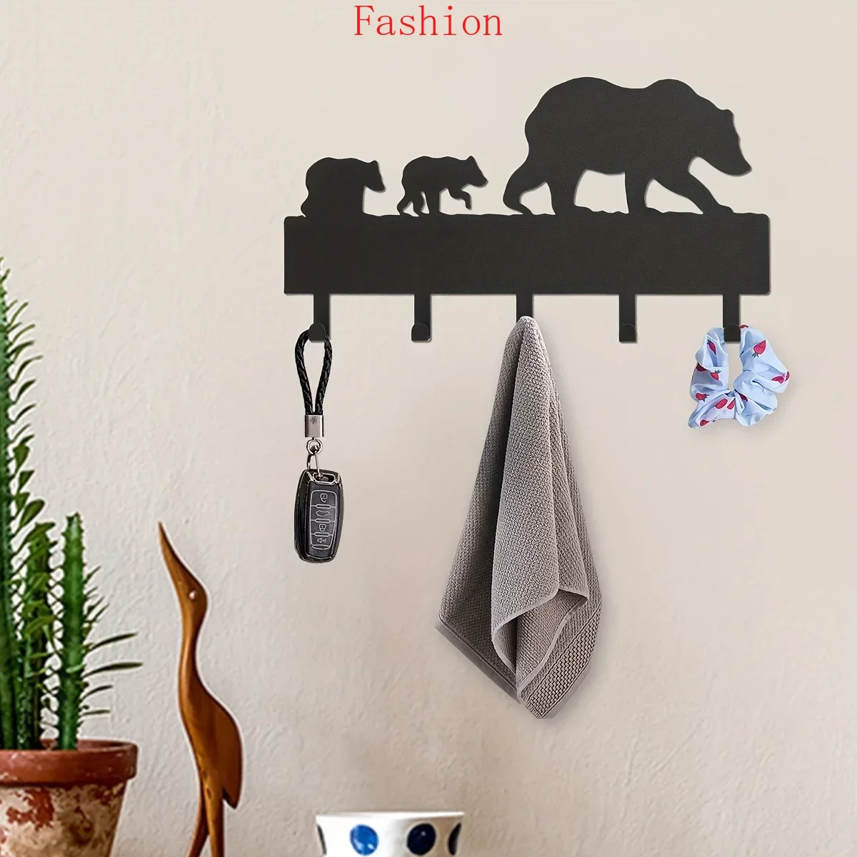 

CIFBUY Metal Creative Bear Key Hooks Wall Coat Hooks Household MultiPurpose Clothes Bag Key Hooks Livingroom Wall Decoration wal