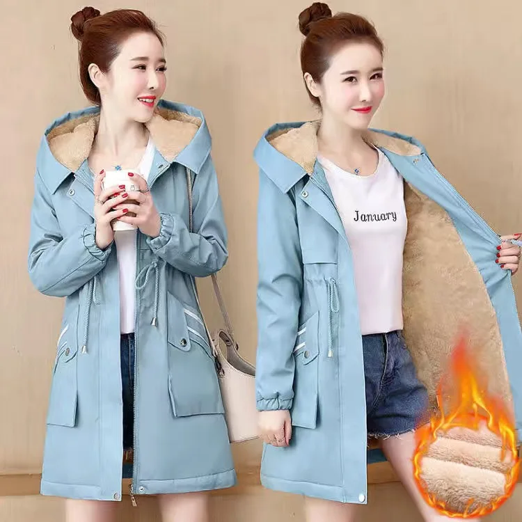 Spring Autumn Trench Coat Woman 2022 New Korean Singlebreasted Mid