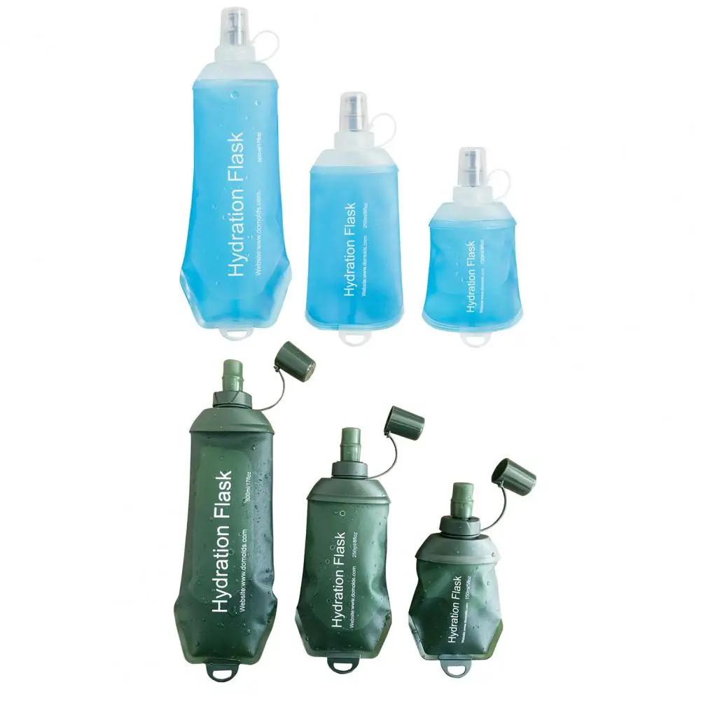 Flask Collapsible Silicone Reusable Water Bottle Outdoor for Running Hiking Cycling Climbing