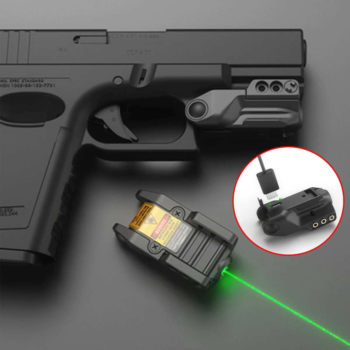 

Tactical LS-L9 USB Rechargeable Green Dot Laser Pointer Sight Push Button Smart Sensor Switch For Airsoft Glock 17 19 20mm Rail