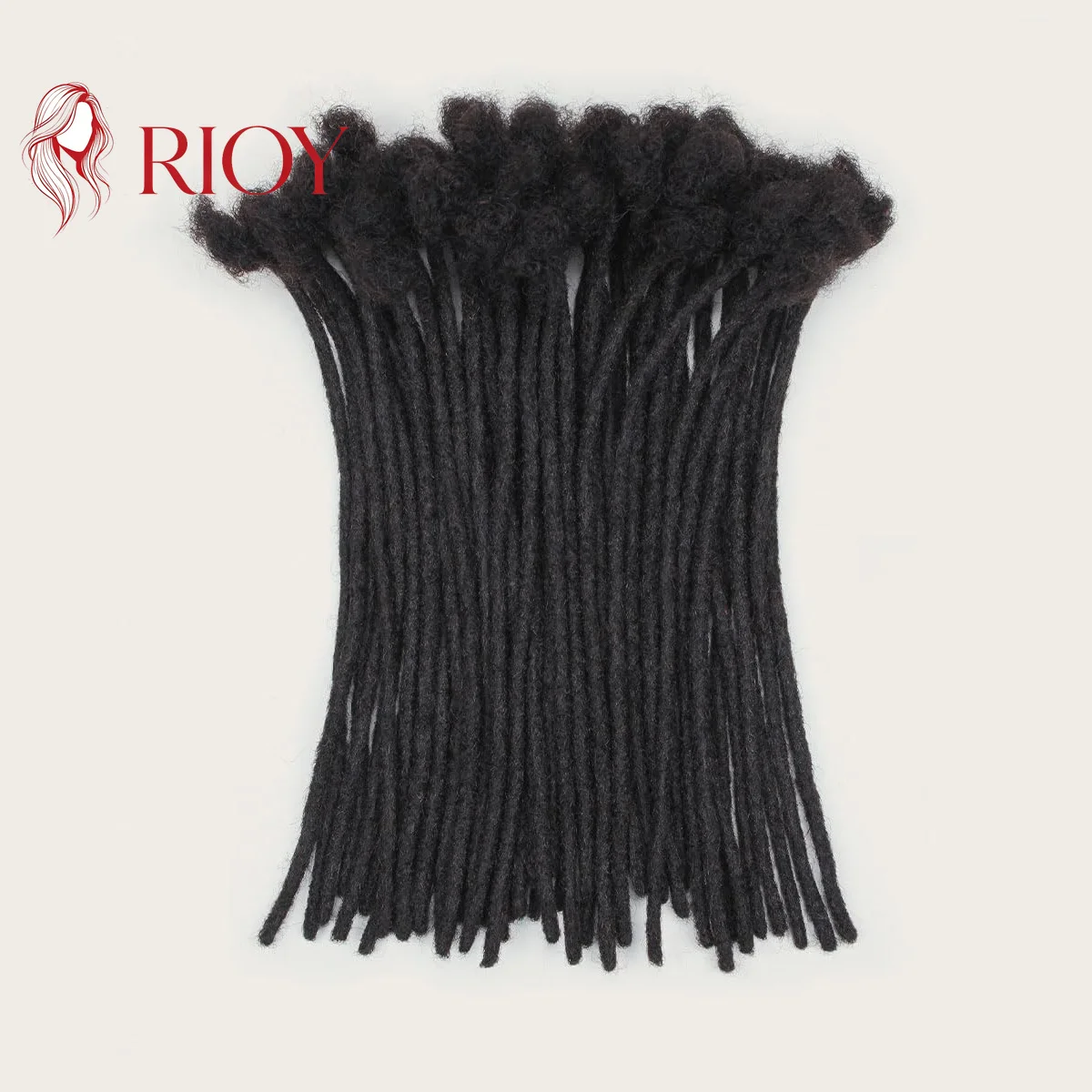 Estensioni Dreadlocks da 18 pollici, 10/40 fili, larghezza 0,6 cm, in veri capelli umani per uomo/donna, interamente fatte a mano, possono essere tinte 1B